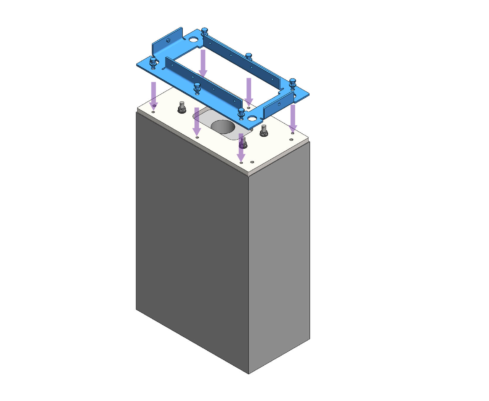 Screw-on plate on foundation anchoring