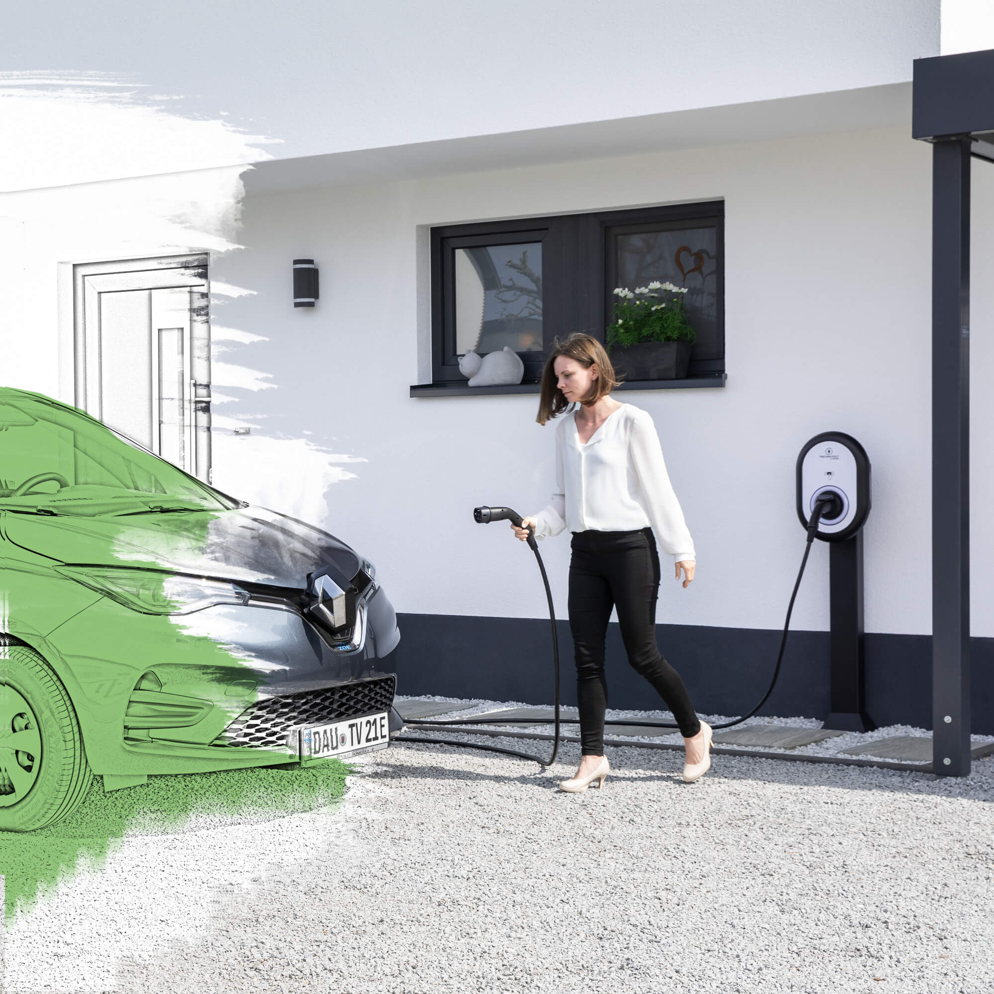 BAK Wallbox Wetterschutz  Wallbox Standfuß für Elektroauto